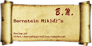 Bernstein Miklós névjegykártya